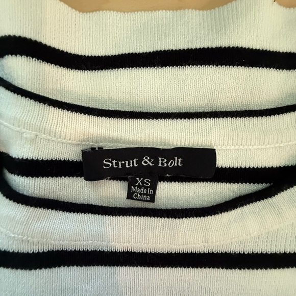 Strut & Bolt Striped Ruffle Sleeve Top - Picture 3 of 5